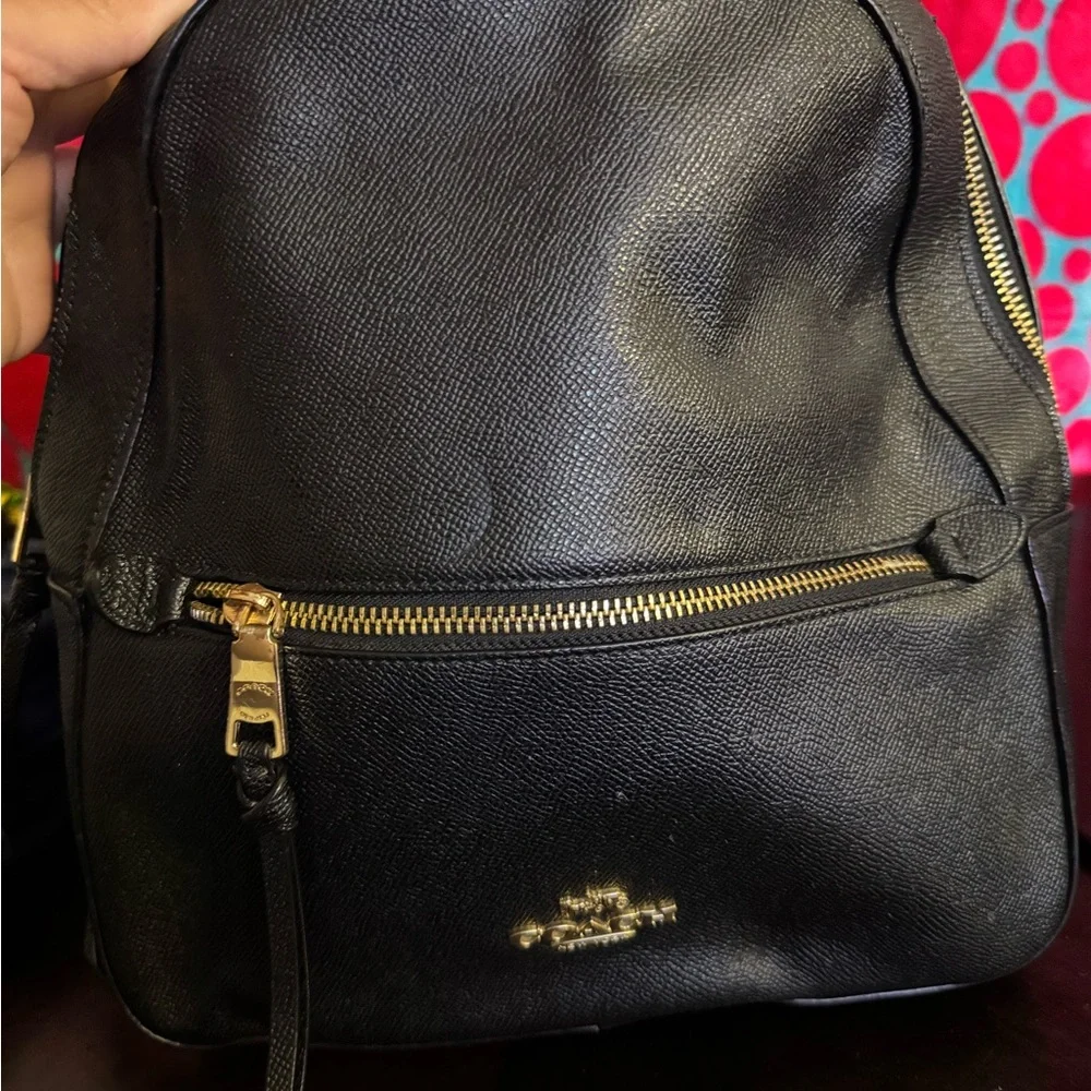 Coach Black Textured Men's Backpack - Picture 6 of 8